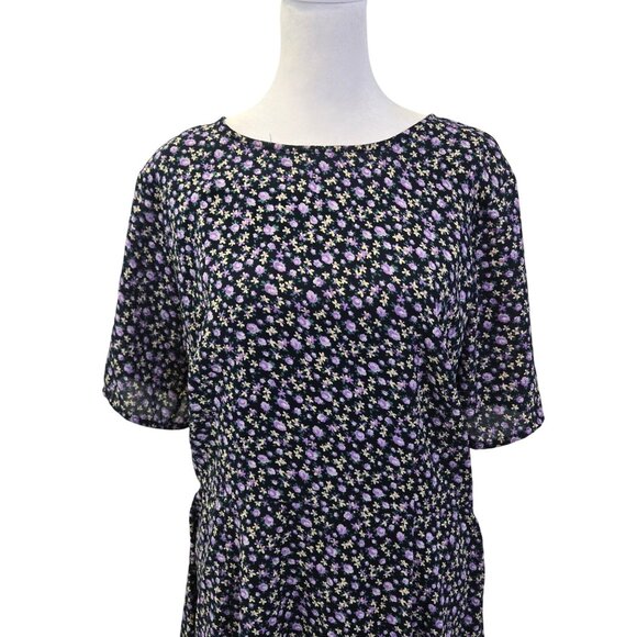 Abercrombie & Fitch Floral Short Sleeve Fit & Flare Dress Size Large Tall - Picture 4 of 7
